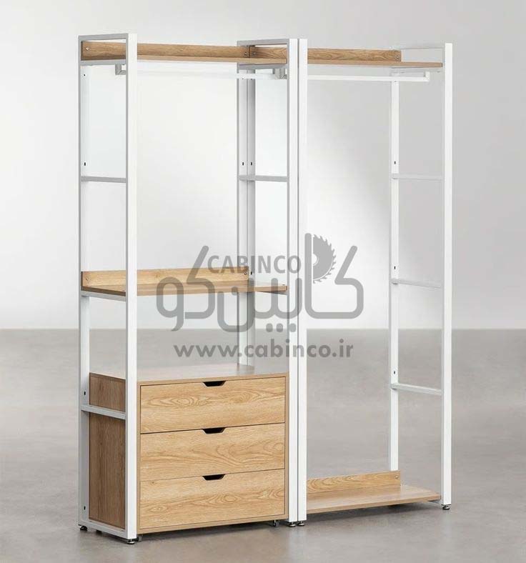 کمد لباس چوبی آهنی مدل CHA1004
